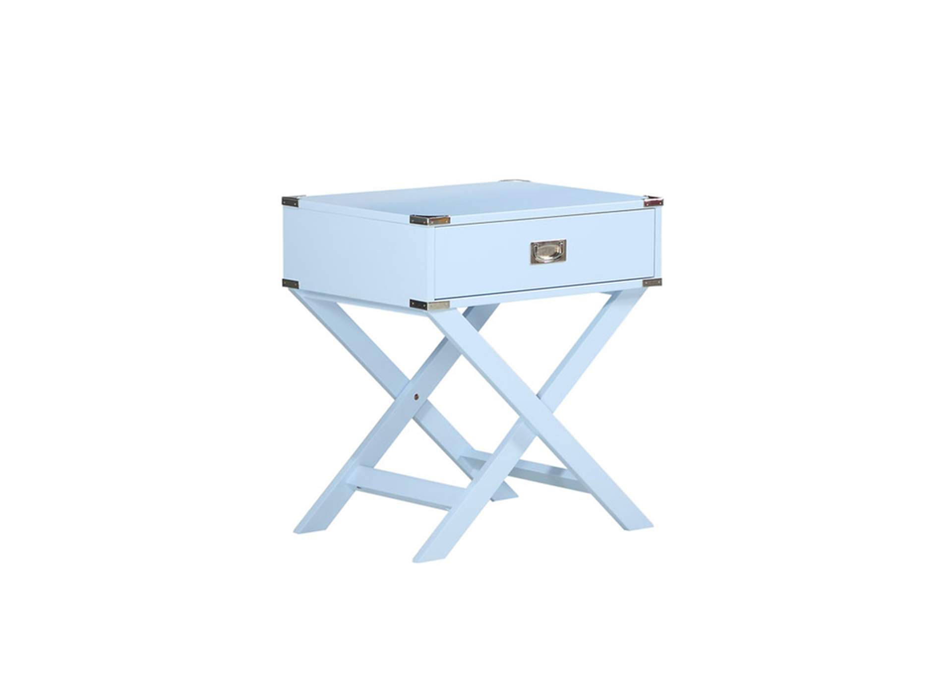 blue X Leg Night Stand W/ Usb In Blue, 3A,Homelegance