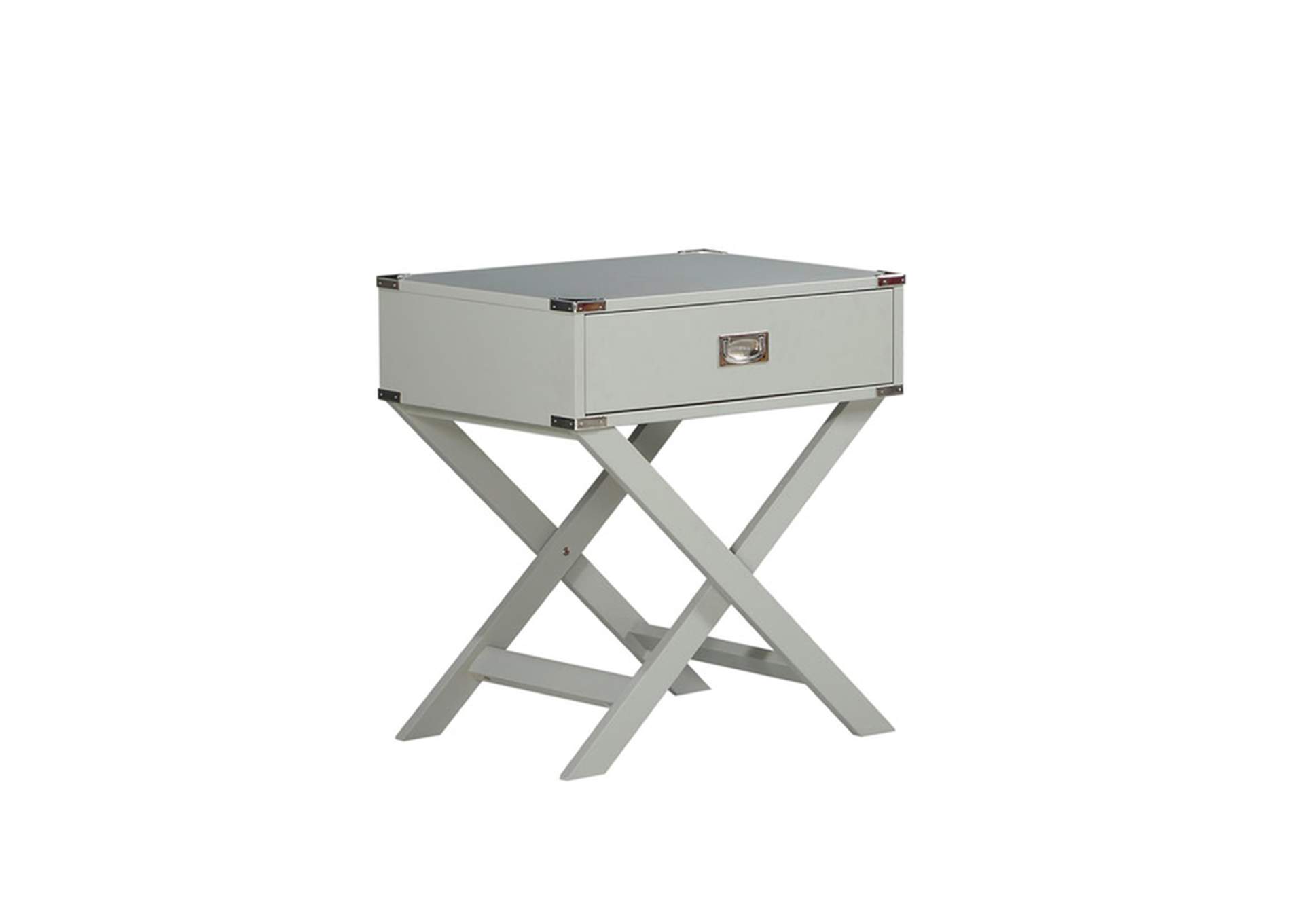 gray X Leg Night Stand W/ Usb In Gray, 3A,Homelegance