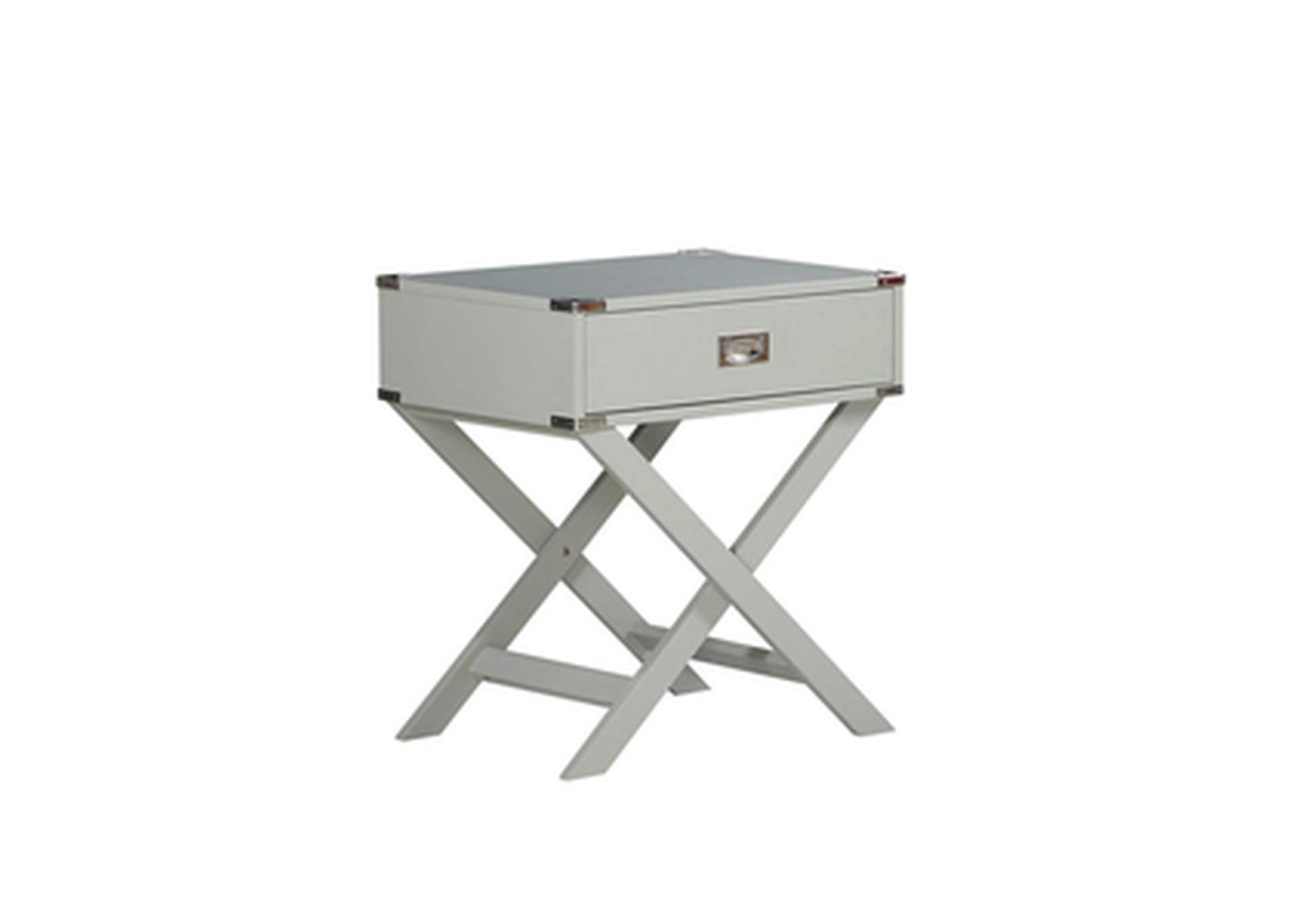 gray X Leg Night Stand W/ Usb In Gray, 3A,Homelegance