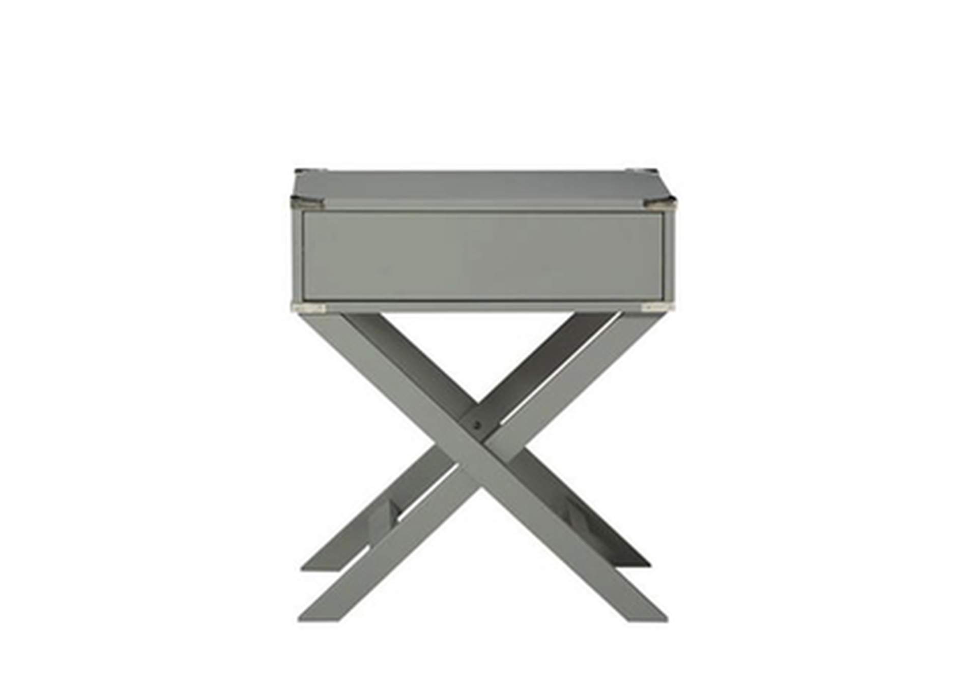 gray X Leg Night Stand W/ Usb In Gray, 3A,Homelegance