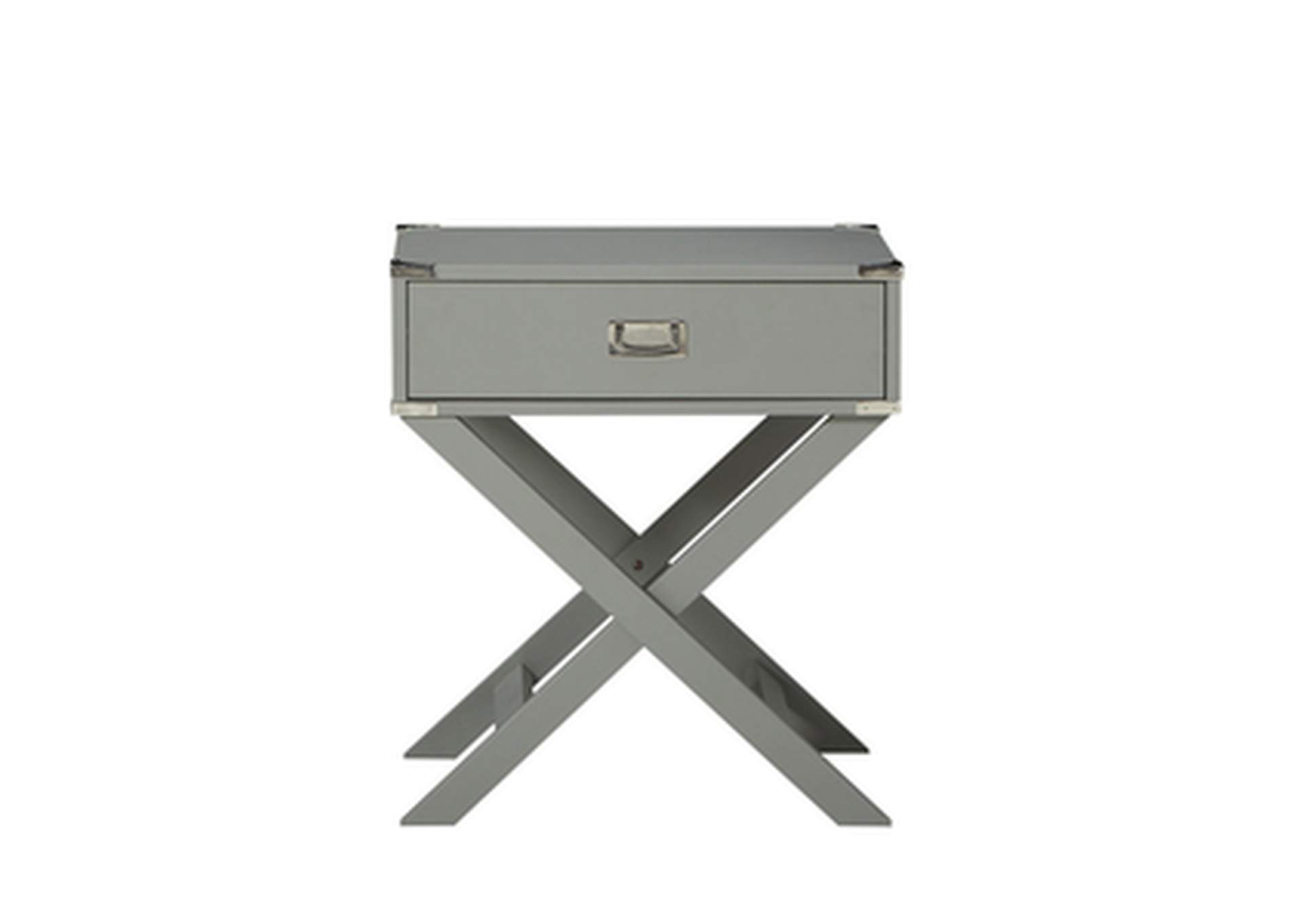 gray X Leg Night Stand W/ Usb In Gray, 3A,Homelegance