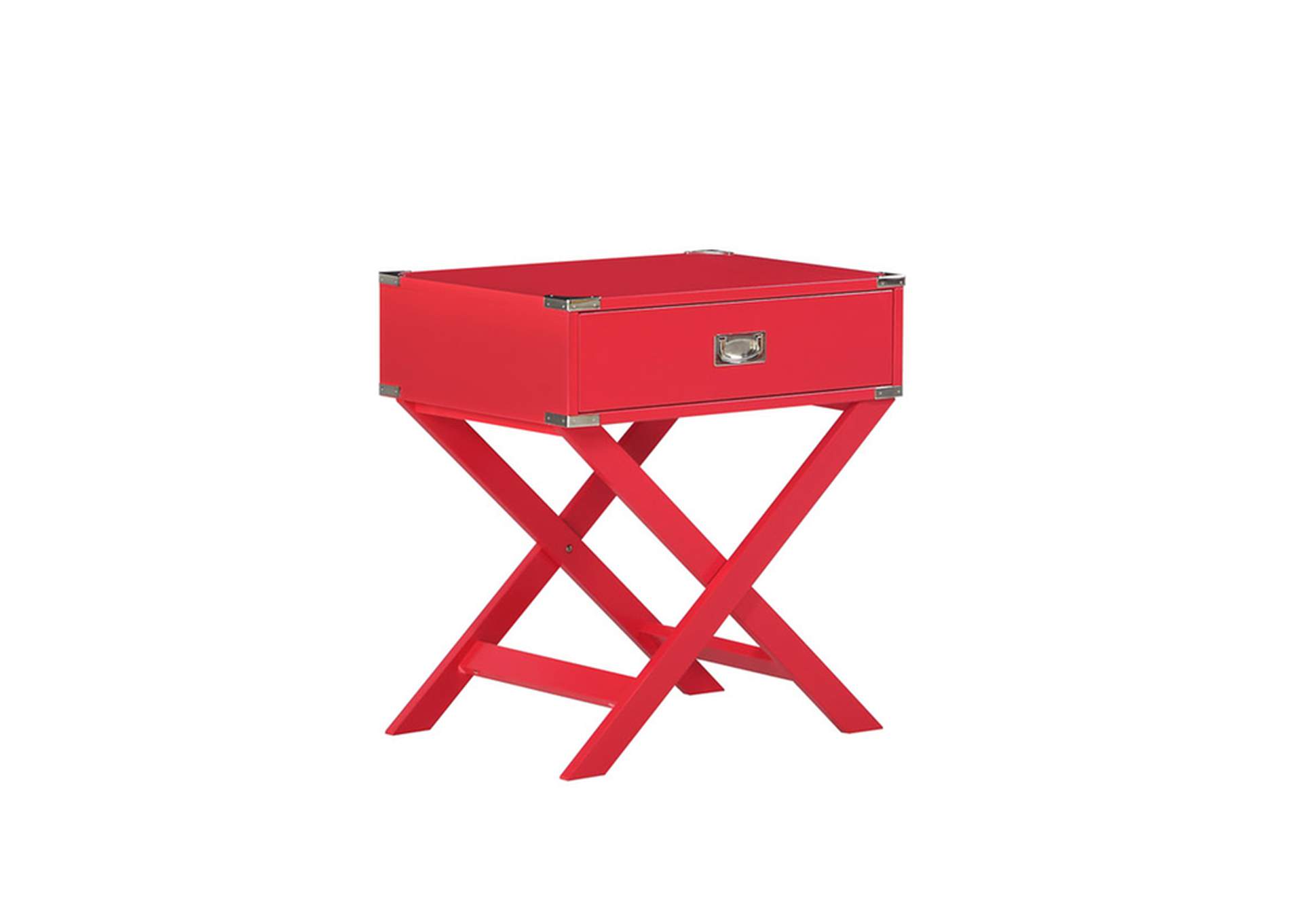 red X Leg Night Stand W/ Usb In Red, 3A,Homelegance