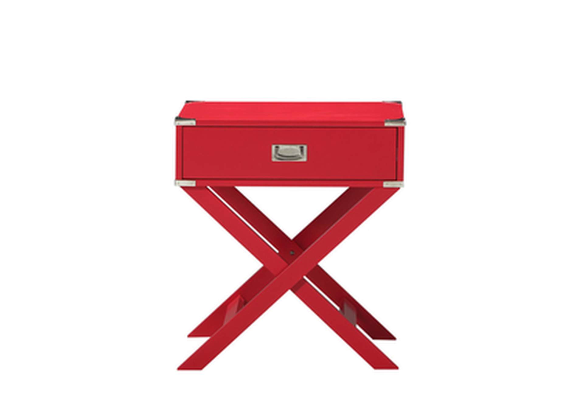 red X Leg Night Stand W/ Usb In Red, 3A,Homelegance