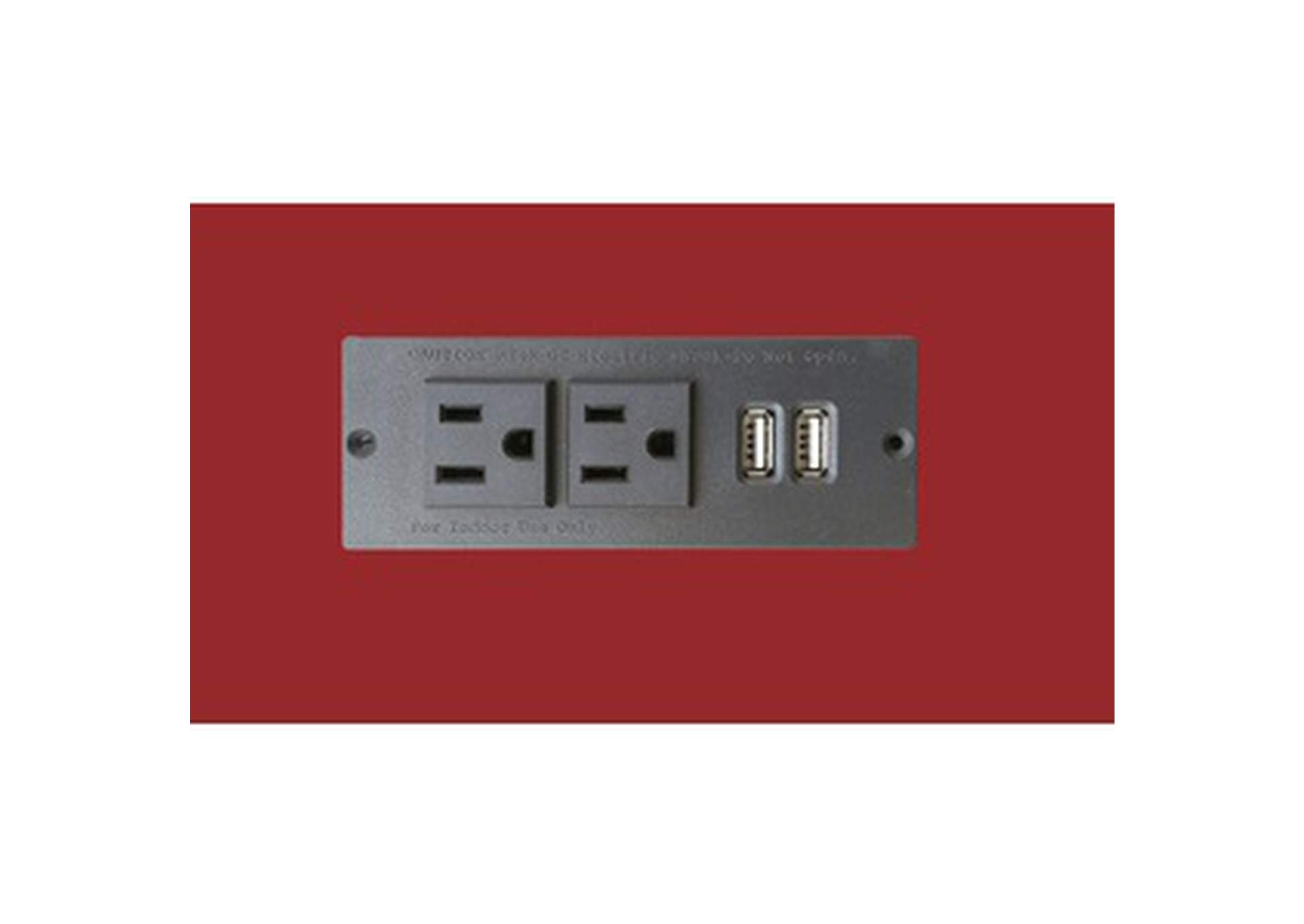 red X Leg Night Stand W/ Usb In Red, 3A,Homelegance