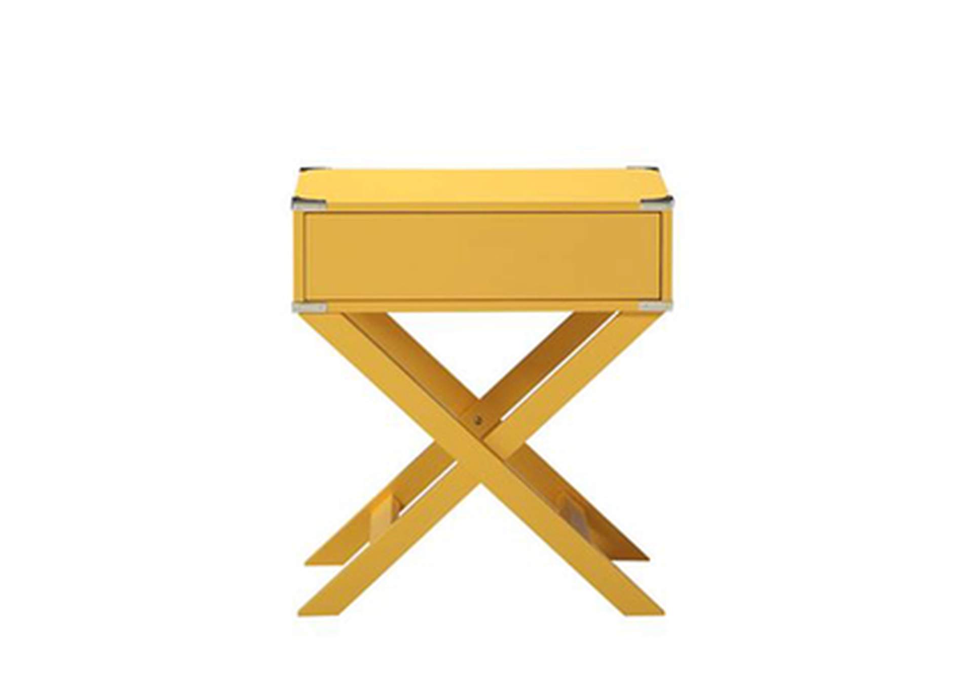 yellow X Leg Night Stand W/ Usb In Yellow, 3A,Homelegance