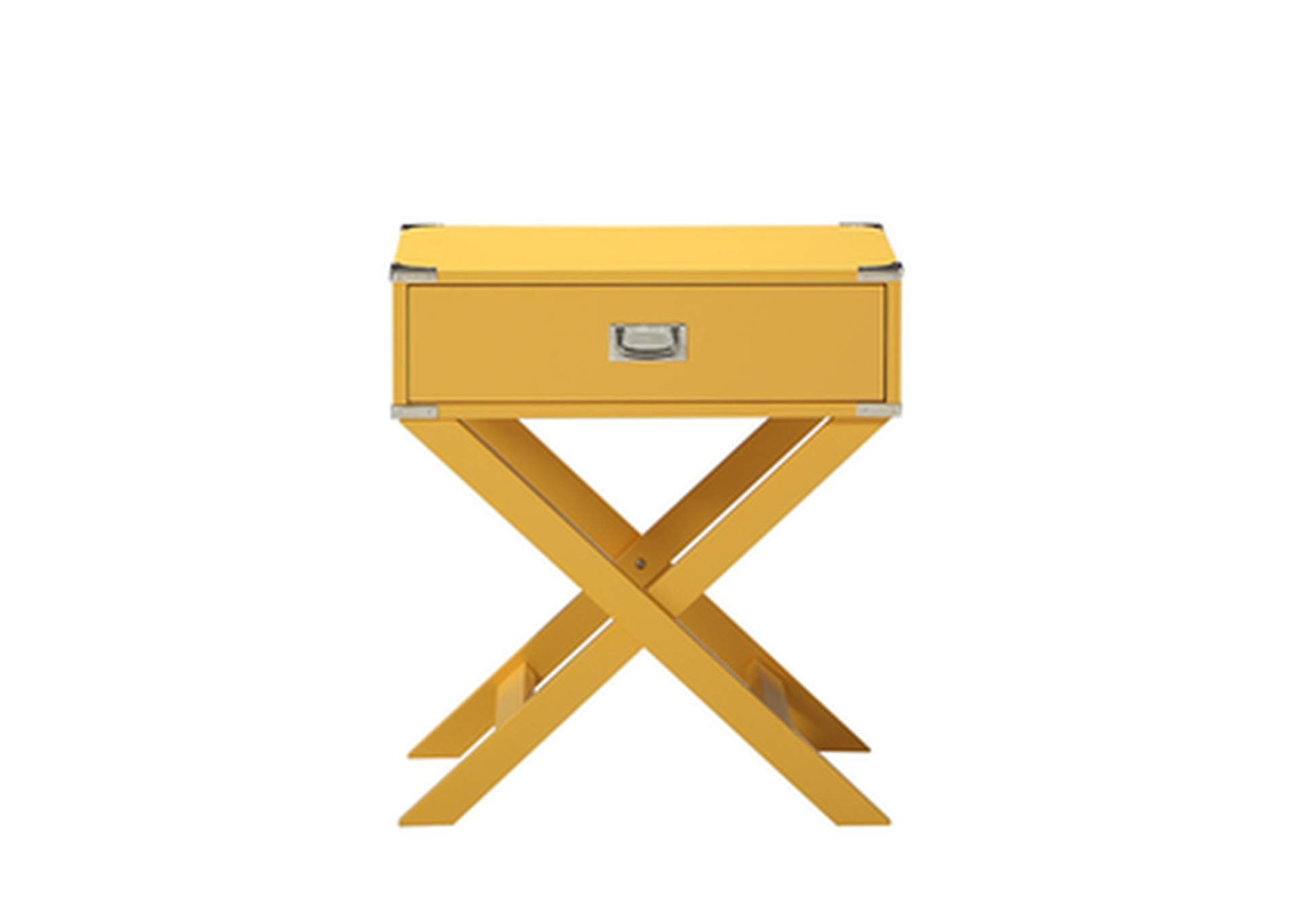 yellow X Leg Night Stand W/ Usb In Yellow, 3A,Homelegance