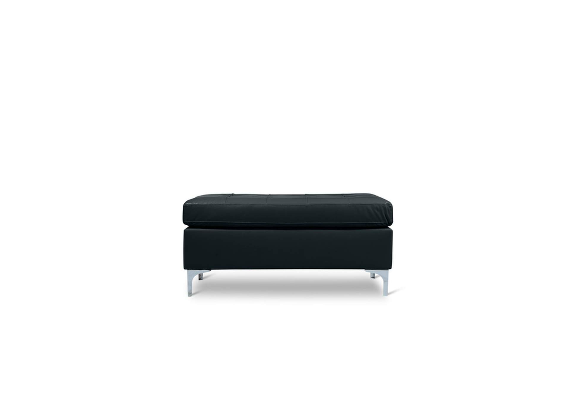 black Ottoman W/Black Pu,Homelegance