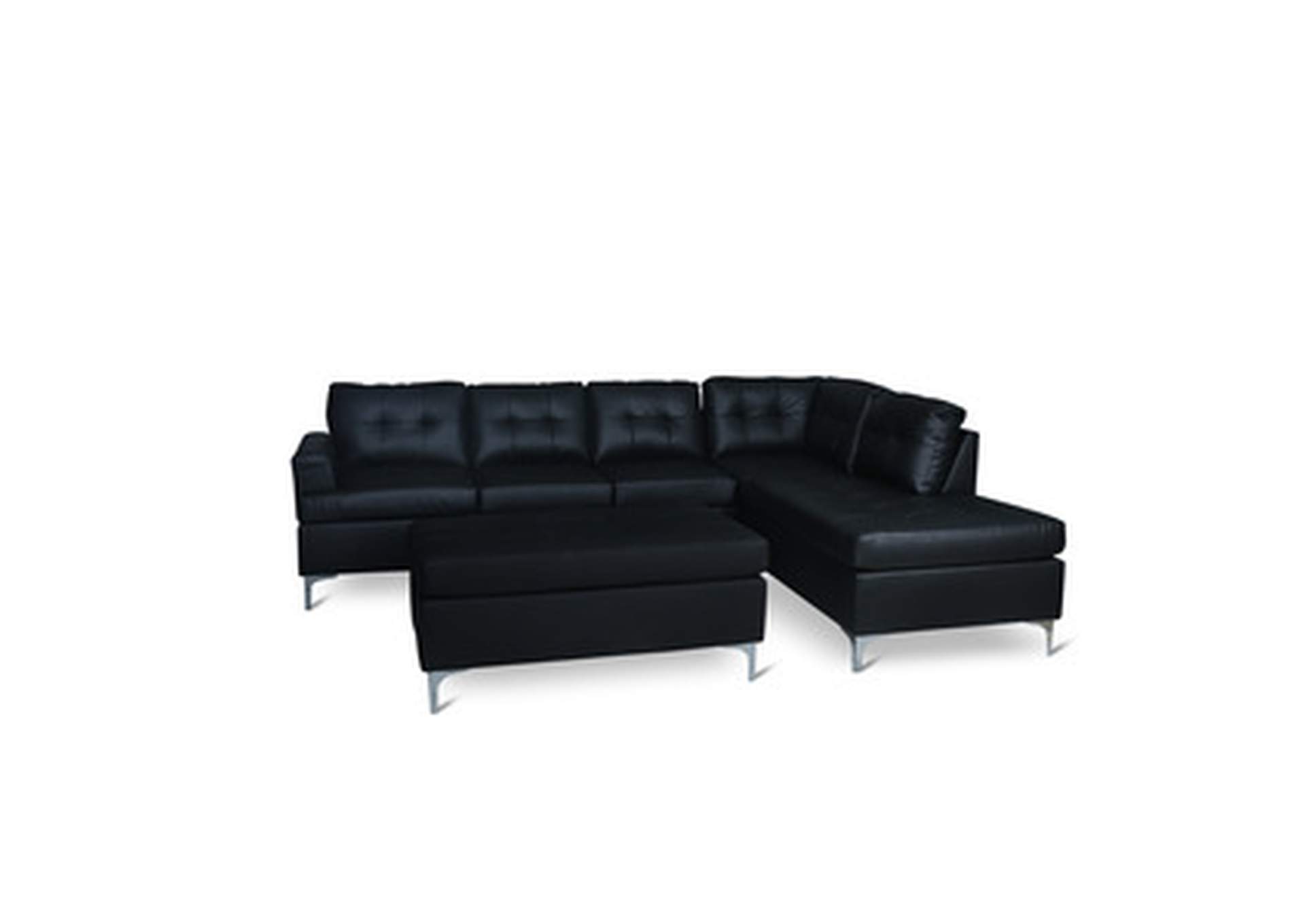 black Ottoman W/Black Pu,Homelegance