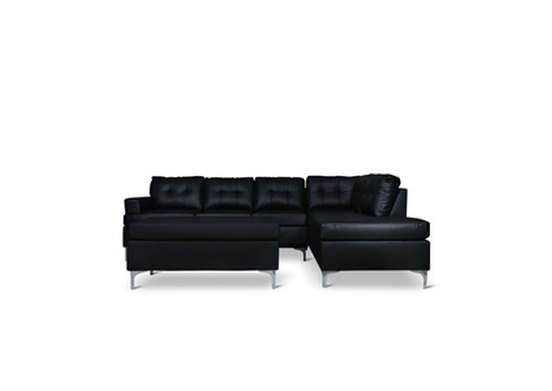 black Ottoman W/Black Pu,Homelegance