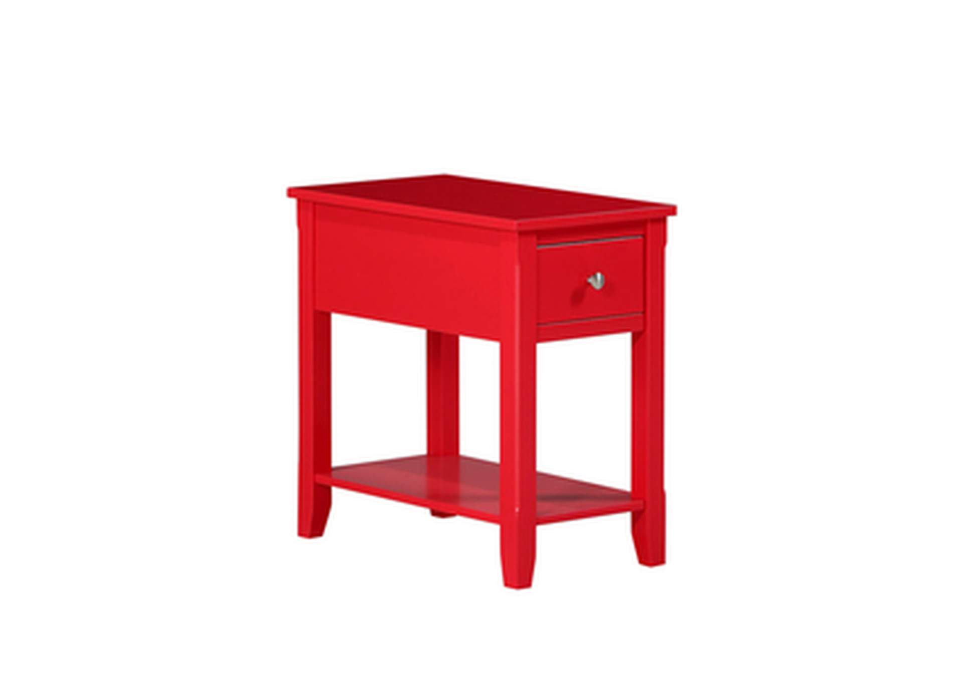 red Chair Side Table W/Usb In Red, 3A,Homelegance