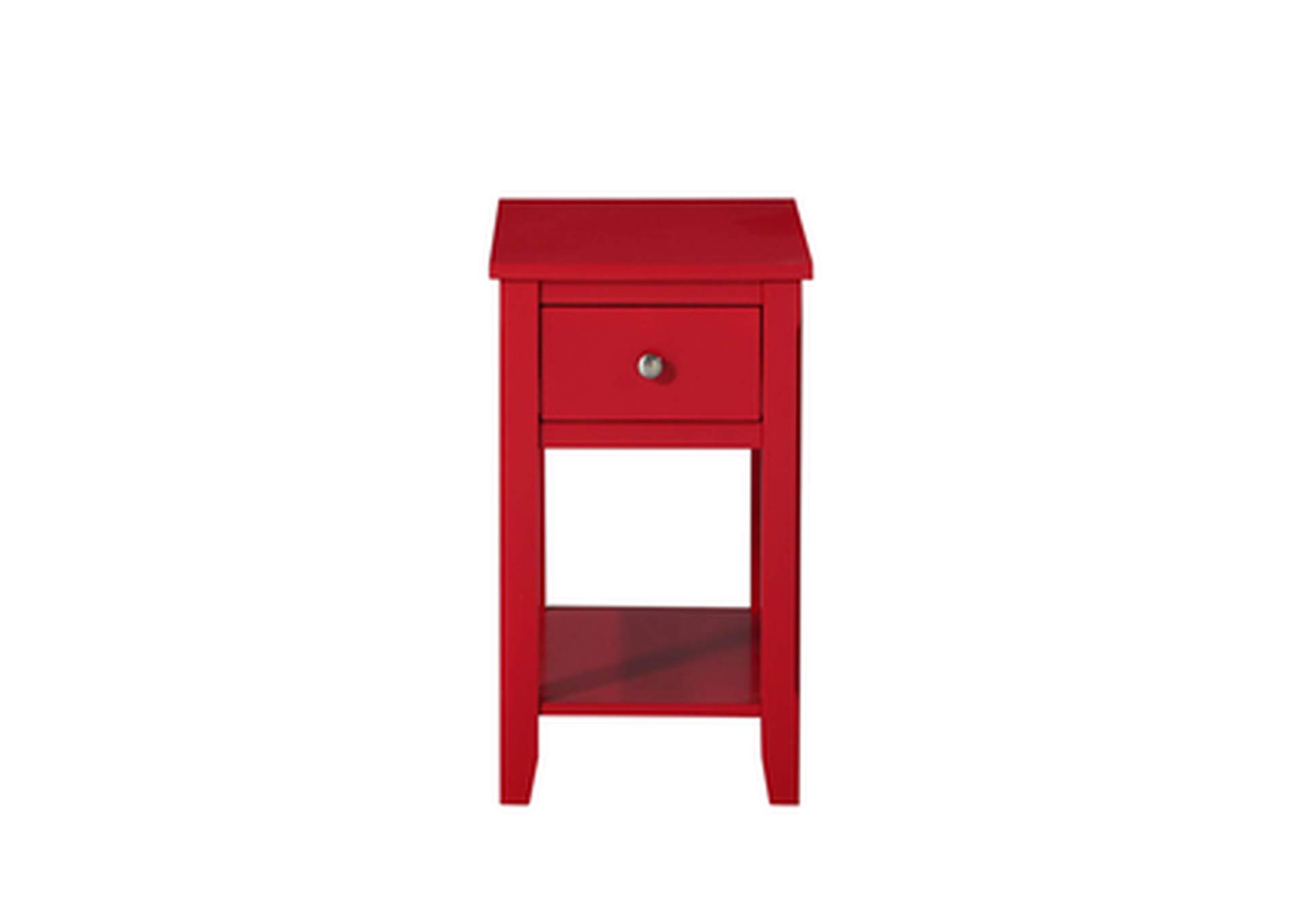 red Chair Side Table W/Usb In Red, 3A,Homelegance