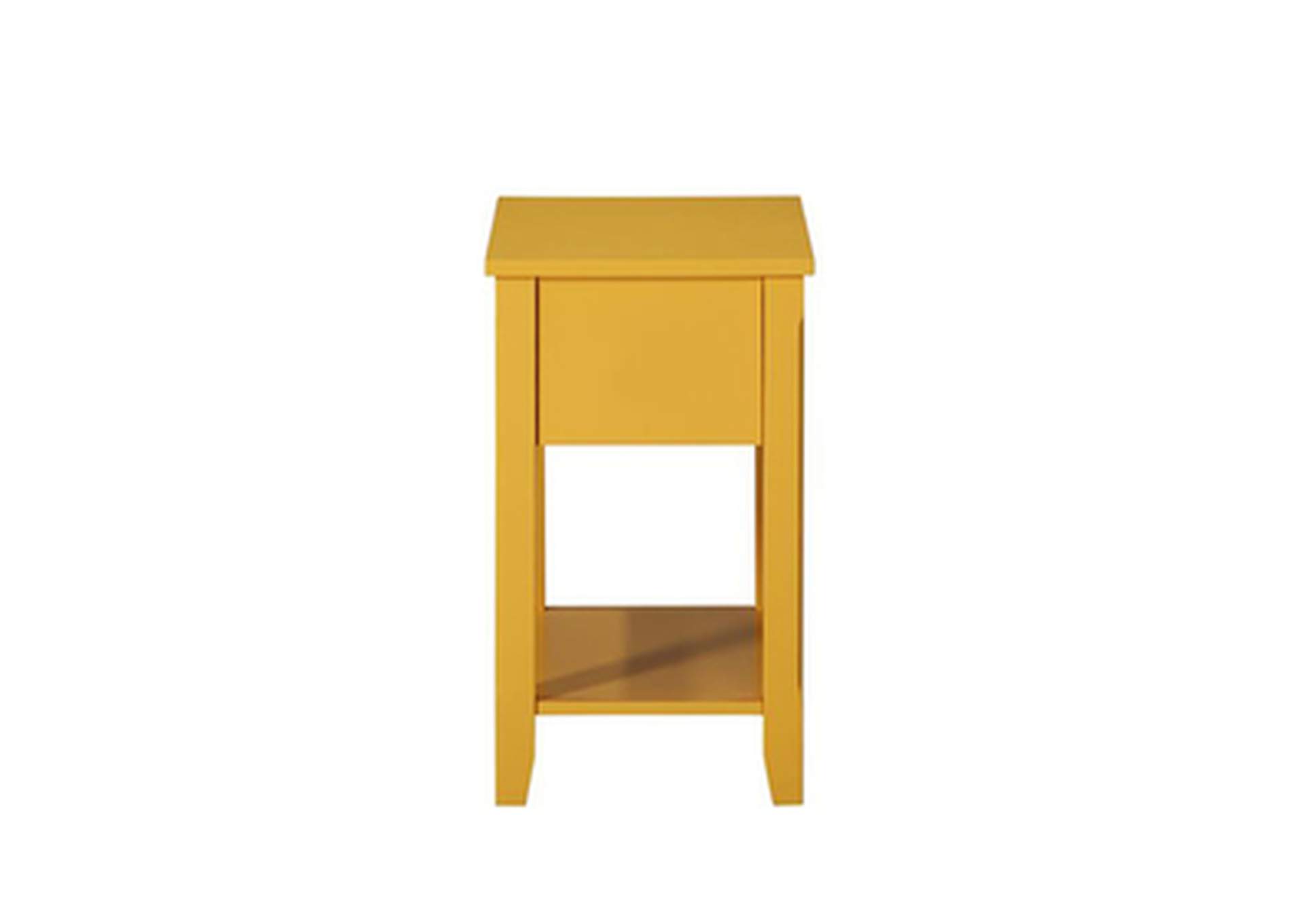 yellow Chair Side Table W/Usb In Yellow, 3A,Homelegance