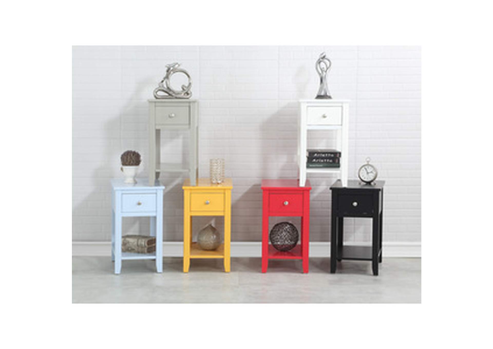 yellow Chair Side Table W/Usb In Yellow, 3A,Homelegance