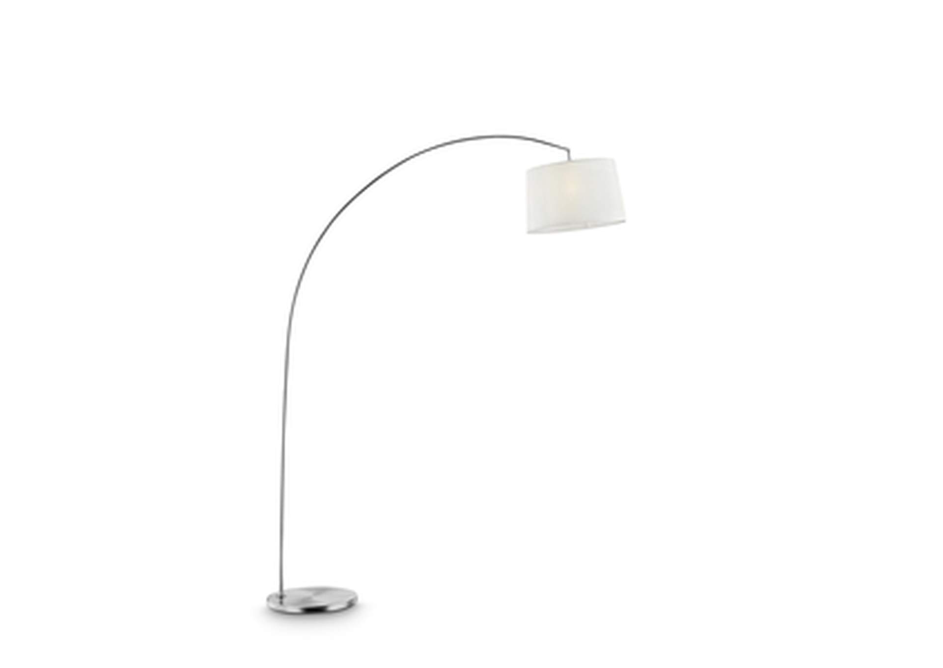Floor Lamps Wht Shade 84.5" H Brushed Nickel Arch Flr Lamp, Wht Shade,Homelegance