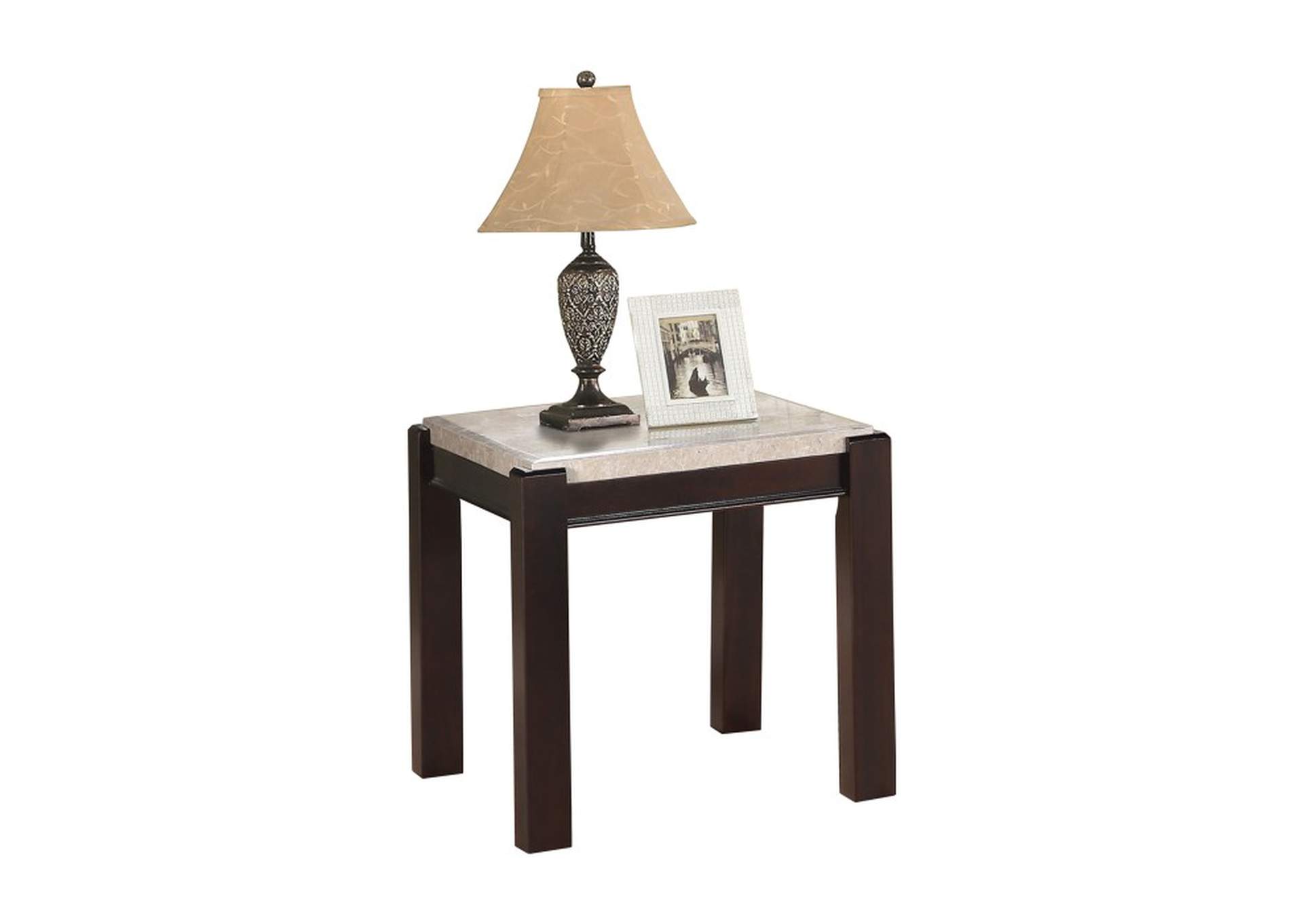 Festus End Table, Marble Top,Homelegance