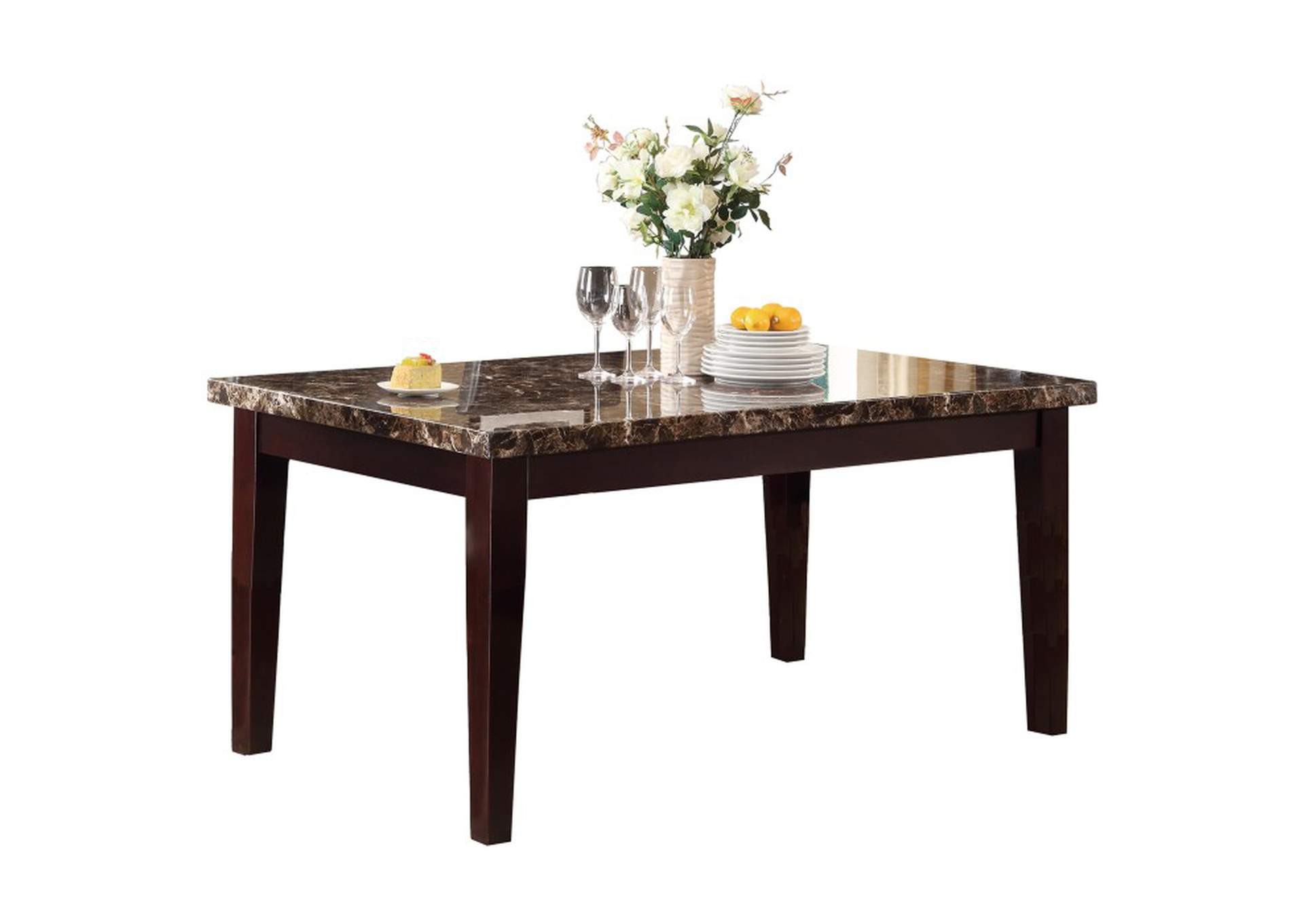 Teague Dining Table, Faux Marble Top,Homelegance