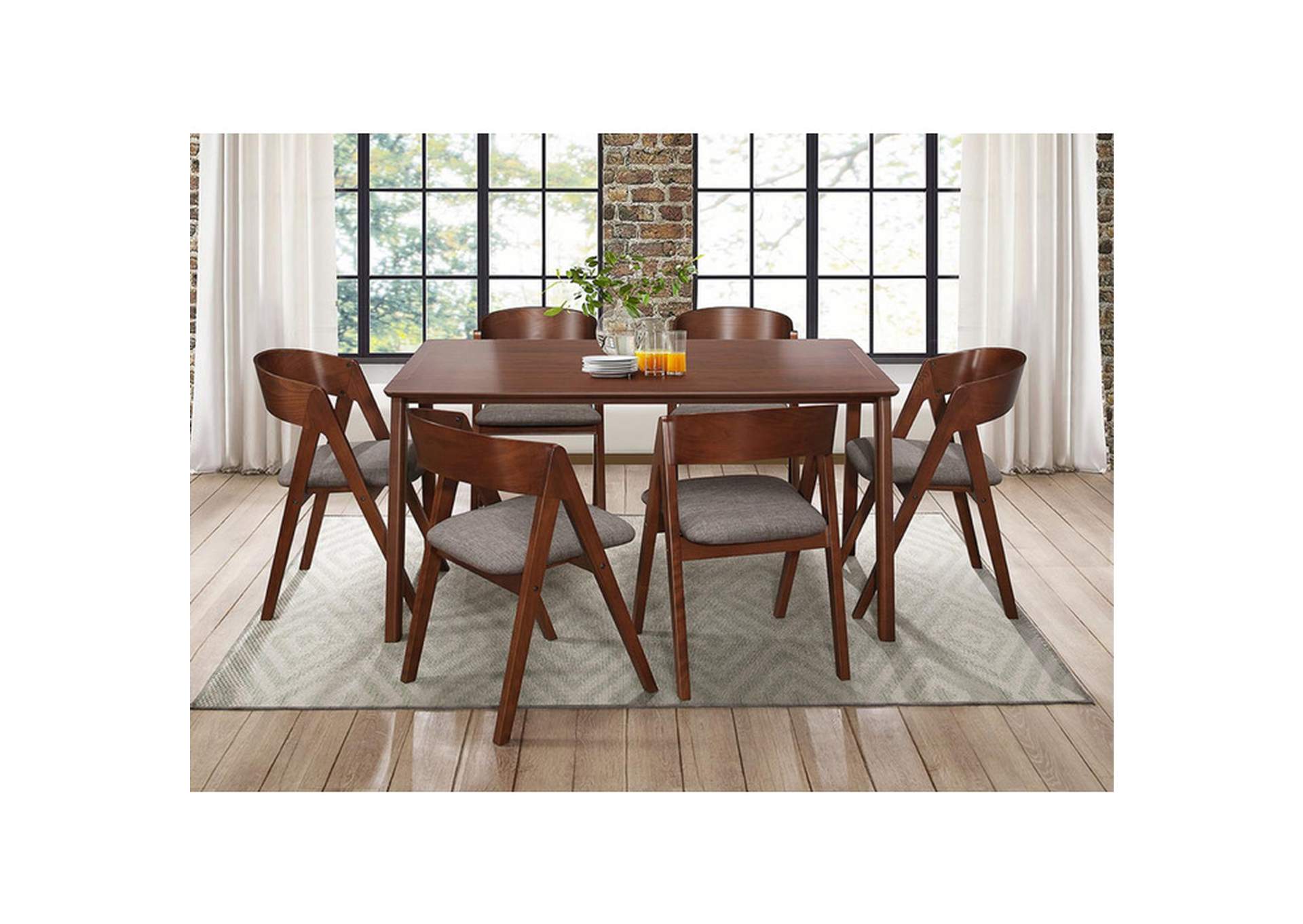 5 Piece Dining Set (Sh1575D + Sh1575S *4),Homelegance