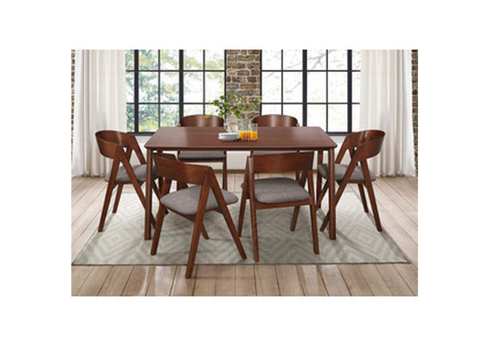 5 Piece Dining Set (Sh1575D + Sh1575S *4),Homelegance