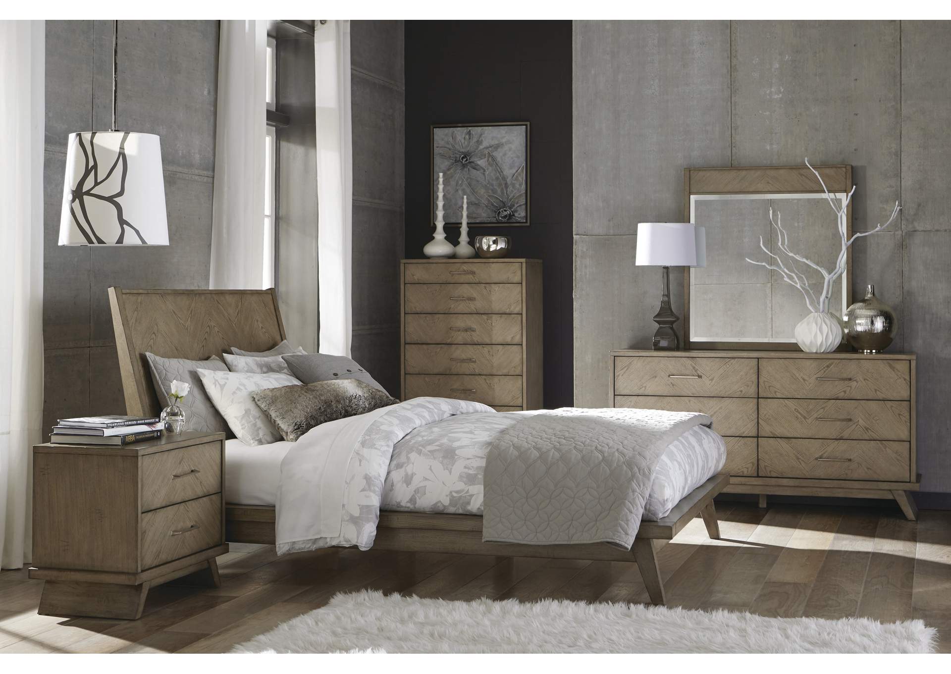 Brown Queen Platform Bed,Homelegance