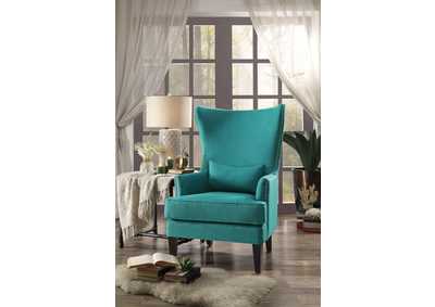 Image for Accent Chair W/ Kidney Pillow, Teal 100%