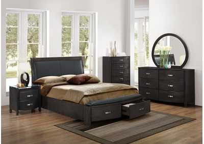 Image for Gray Night Stand,Gls Top
