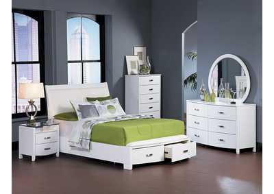 Image for Night Stand; Glass Top; White