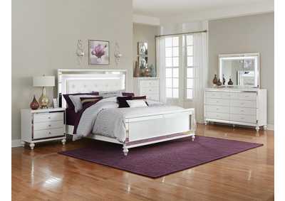 Image for Night Stand, White Croc & Mirr