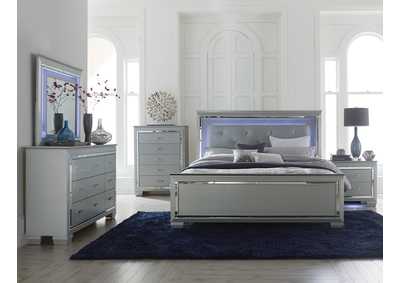 Image for Night Stand W/Led,Silvery Grey