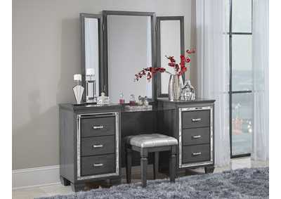 Image for Gray Vanity Stool Finish