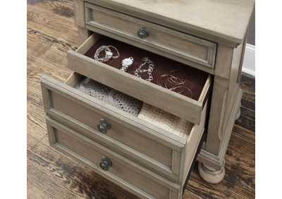 Image for Gray Night Stand,Hidden Drwr,Ant.Wite