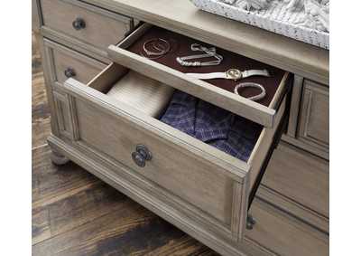 Image for Gray Dresser,Hidden Drwr,Ant.Wite