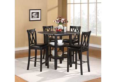 Image for 5 Piece Counter Height Dining Set; Blk Fin