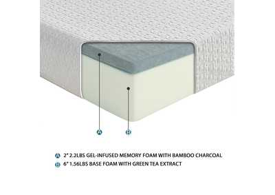 Image for White 8" Twin Gel Mattress