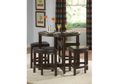 Image for 5 Piece Counter Height Dining Set; Wood Top