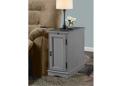 Image for New Arrivals grey Chairside Table W/Power Charger,Grey,3A