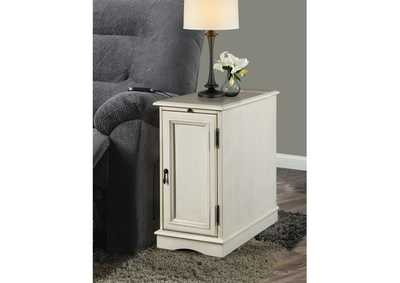 Image for Desks white Chairside Table W/Power Charger,Wht,3A