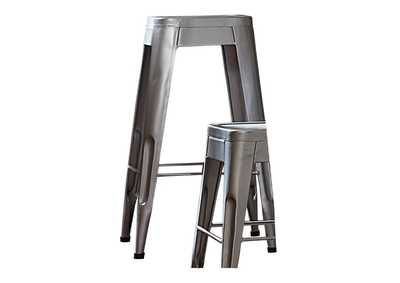 Image for Amara Silver 29" Metal Stool, Silver