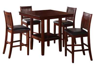 Image for 5 Piece Pk Counter Height Dining Set,Warm Cherry