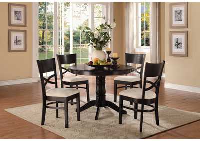 Image for 5 Pc Pedestal Dining Set, Blk Fin