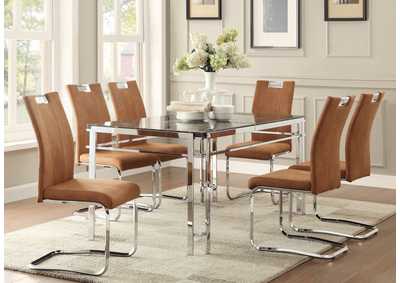 Image for Dining Table, Faux Marble, Chrome