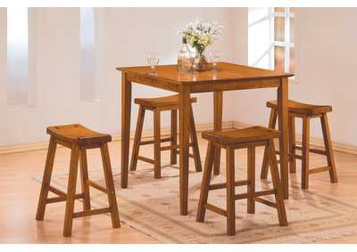 Image for Oak 5 Piece Counter Height Dining Set