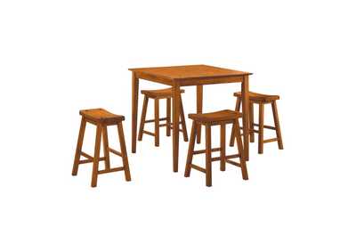Image for Saddleback Oak 5-Piece Counter Height Dining Set, Oak
