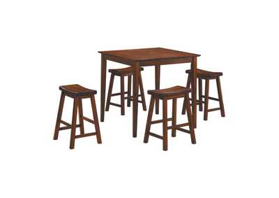 Image for Saddleback 5 Piece Counter Height Set, Warm Cherry