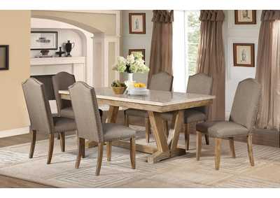 Image for Dining Table, Faux Mrbl, Rustic Oak