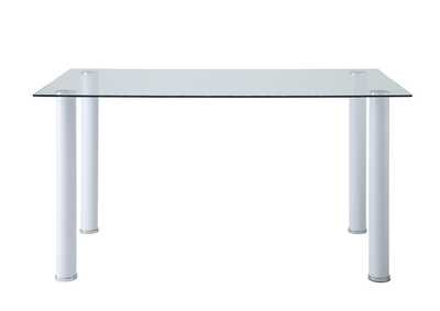 Image for Florian White Dining Table Glass Top