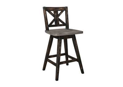 Image for Black Dining Chair,Ant.Gray Sand Thru+Antq Black Swivel
