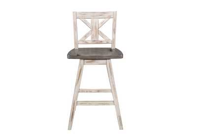 Image for Dining Chair,Ant.Gray Sand Thru+Antq White Swivel