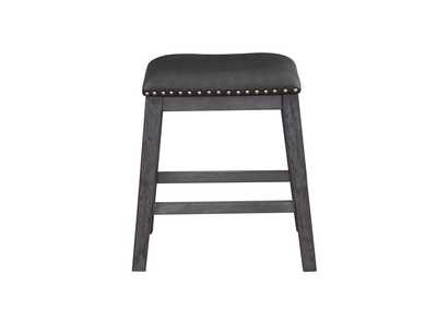 Image for Black Counter Height Stool,Black Pu, Nailheads