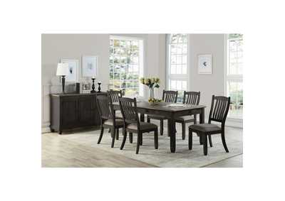 Image for Black Finish Side Chair W/Fabric Cushion Seat, Black Finish