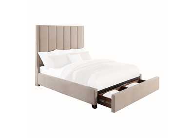 Image for Neunan Beige Queen Platform Bed With Storage Footboard